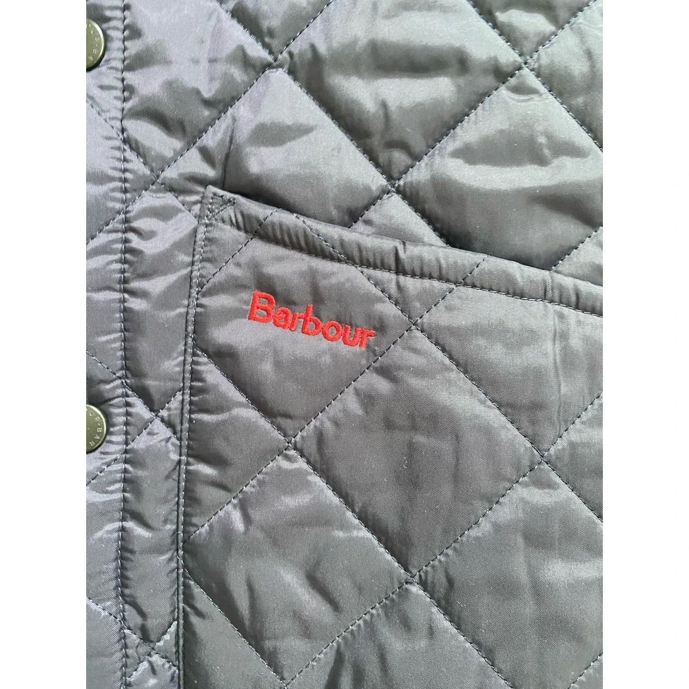 Barbour Liddesdale Kids Insulated Quilted Snap Gilet Vest Size M 8/9 Navy Blue